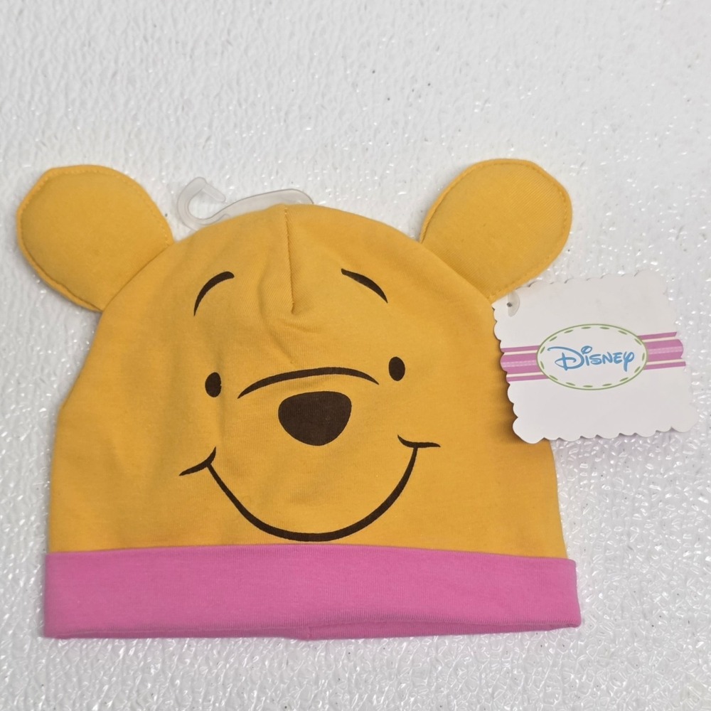 Vintage Disney Winnie the Pooh Baby Hat Cap Beanie Face Bear Ears Classic